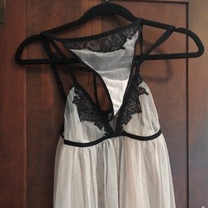 Pale pink and black babydoll nightie